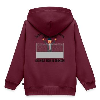 Wie war die Stimmung in der DDR? - Kinder Premium Organic Hoodie - Burgunderrot - Hinten - AI Model Kid Female (0cm)