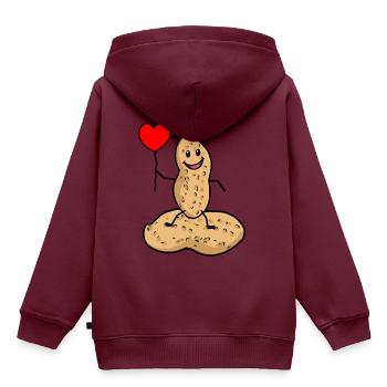 happy Erdnuss Liebe Valentin Traummann Casanova - Kinder Premium Organic Hoodie - Burgunderrot - Hinten - AI Model Kid Female (0cm)