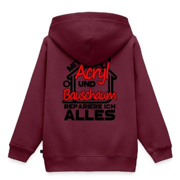 Handwerker Acryl Bauschaum Haus Renovieren Silikon - Kinder Premium Organic Hoodie - Burgunderrot - Hinten - AI Model Kid Female (0cm)
