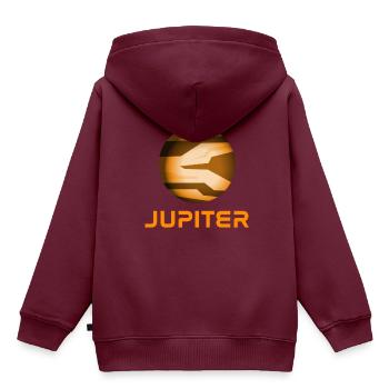 Jupiter - Kinder Premium Organic Hoodie - Burgunderrot - Hinten - AI Model Kid Female (0cm)