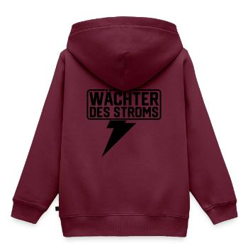 Wächter des Stroms - Kinder Premium Organic Hoodie - Burgunderrot - Hinten - AI Model Kid Female (0cm)