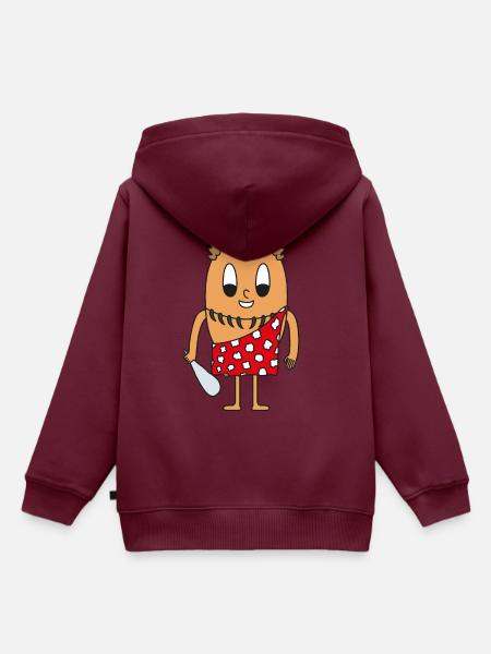 Steinzeitmann Ei - Kinder Premium Organic Hoodie - Burgunderrot