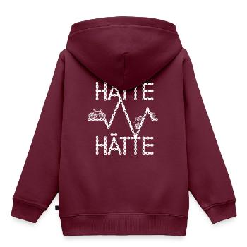 Hätte Hätte Fahradkette Rad - Kinder Premium Organic Hoodie - Burgunderrot - Hinten - AI Model Kid Female (0cm)