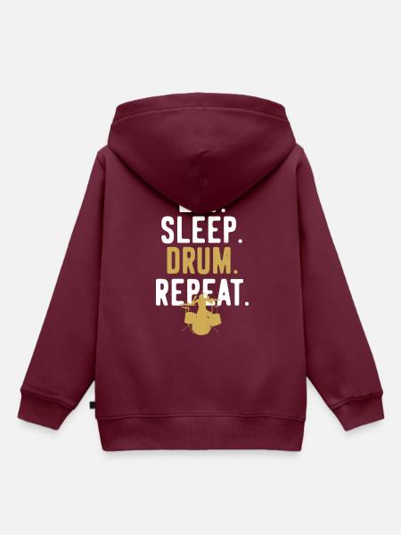 Schlagzeug Schlagzeuger Repeat - Kinder Premium Organic Hoodie - Burgunderrot