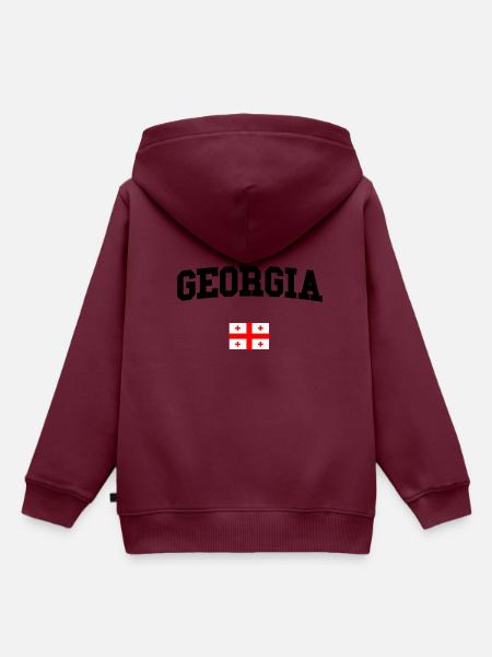GEORGIA - Kinder Premium Organic Hoodie - Burgunderrot