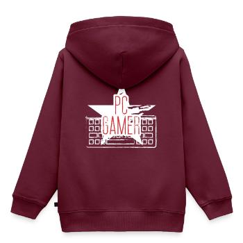 PC Gamer - Kinder Premium Organic Hoodie - Burgunderrot - Hinten - AI Model Kid Female (0cm)