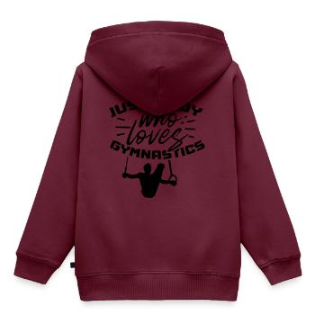 Nur Ein Junge Der Gymnastik Liebt Gymnast Akrobat - Kinder Premium Organic Hoodie - Burgunderrot - Hinten - AI Model Kid Female (0cm)