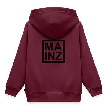 Mainz - Kinder Premium Organic Hoodie - Burgunderrot - Hinten - AI Model Kid Female (0cm)