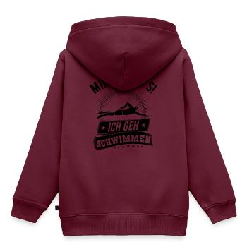 Mir Reicht's Ich Geh Schwimmen, Schwimmsport - Kinder Premium Organic Hoodie - Burgunderrot - Hinten - AI Model Kid Female (0cm)