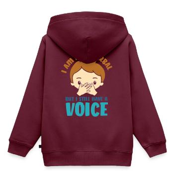 autismus autist asperger syndrom - Kinder Premium Organic Hoodie - Burgunderrot - Hinten - AI Model Kid Female (0cm)