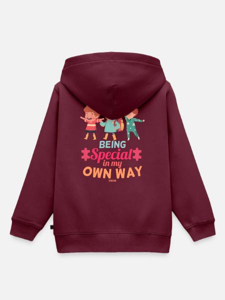 besonders Kinder Autist Autismus - Kinder Premium Organic Hoodie - Burgunderrot