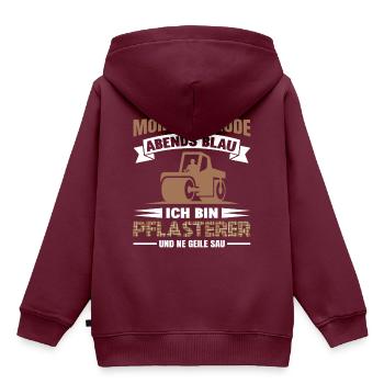 Pflasterer Steinleger Pflästerer Bau Pflastern - Kinder Premium Organic Hoodie - Burgunderrot - Hinten - AI Model Kid Female (0cm)