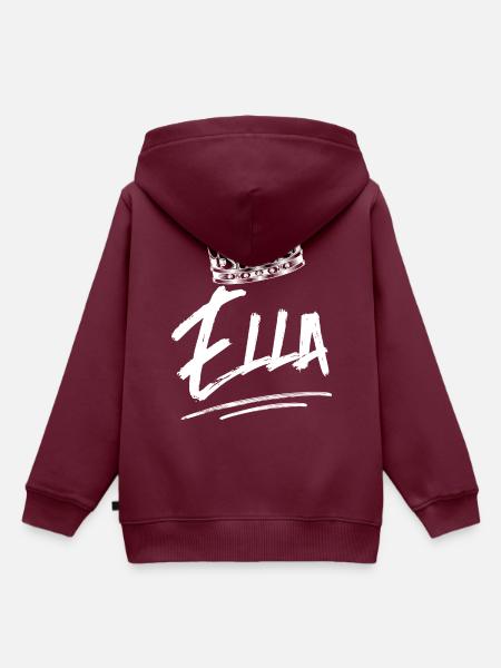 Ella - Kinder Premium Organic Hoodie - Burgunderrot