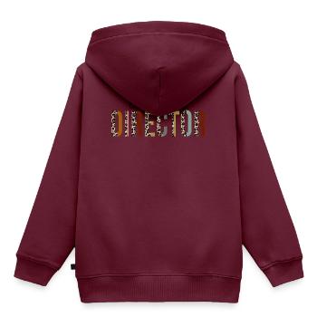 Casting Director Leopard Print Lustig - Kinder Premium Organic Hoodie - Burgunderrot - Hinten - AI Model Kid Female (0cm)