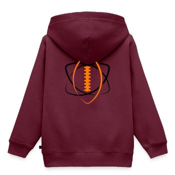 American Football Ball Atom Spieler Lineman Tackle - Kinder Premium Organic Hoodie - Burgunderrot - Hinten - AI Model Kid Female (0cm)