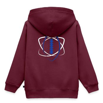 American Football Ball Atom Spieler Lineman Tackle - Kinder Premium Organic Hoodie - Burgunderrot - Hinten - AI Model Kid Female (0cm)