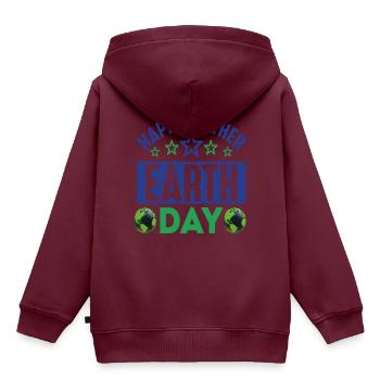 Mutter-Erde-Tag - Kinder Premium Organic Hoodie - Burgunderrot - Hinten - AI Model Kid Female (0cm)
