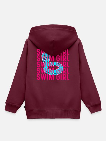 Schwimmen Mädchen - Kinder Premium Organic Hoodie - Burgunderrot