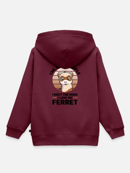 Frettchen - Kinder Premium Organic Hoodie - Burgunderrot