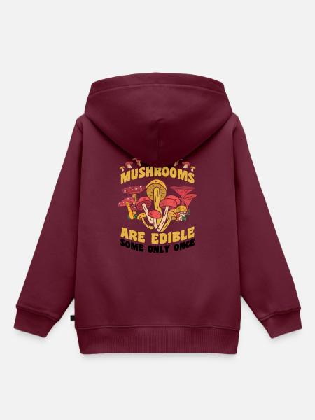 Pilze sammeln - Kinder Premium Organic Hoodie - Burgunderrot