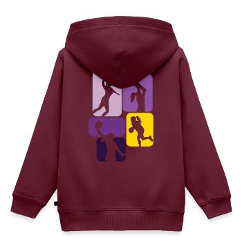 Frauen Basketball Mädchen Basketballspielerin - Kinder Premium Organic Hoodie - Burgunderrot - Hinten - AI Model Kid Female (0cm)