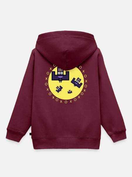 Fledermäuse mit Mond - Kinder Premium Organic Hoodie - Burgunderrot