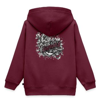 Berlin Köpenick Souvenir Cöpenick Barock-Blätter - Kinder Premium Organic Hoodie - Burgunderrot - Hinten - AI Model Kid Female (0cm)