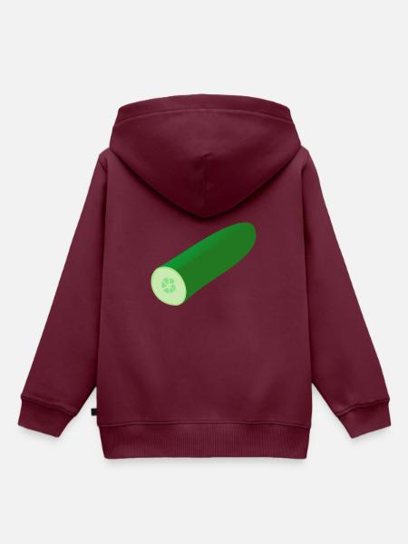 Gurke - Kinder Premium Organic Hoodie - Burgunderrot