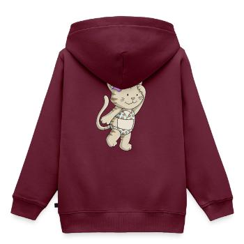 Bikini Katze Comic - Kinder Premium Organic Hoodie - Burgunderrot - Hinten - AI Model Kid Female (0cm)