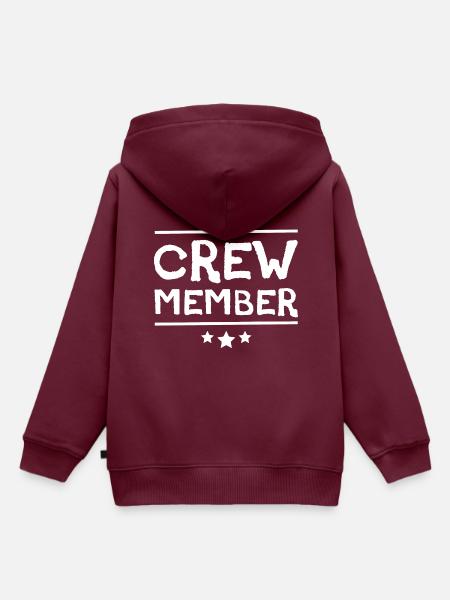Crew Mitglied - Kinder Premium Organic Hoodie - Burgunderrot
