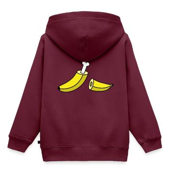 Banane mit Knochen - Kinder Premium Organic Hoodie - Burgunderrot - Hinten - AI Model Kid Female (0cm)