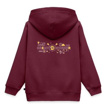 Creative Worker - Kinder Premium Organic Hoodie - Burgunderrot - Hinten - AI Model Kid Female (0cm)