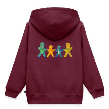 Familie - Kinder Premium Organic Hoodie - Burgunderrot - Hinten - AI Model Kid Female (0cm)