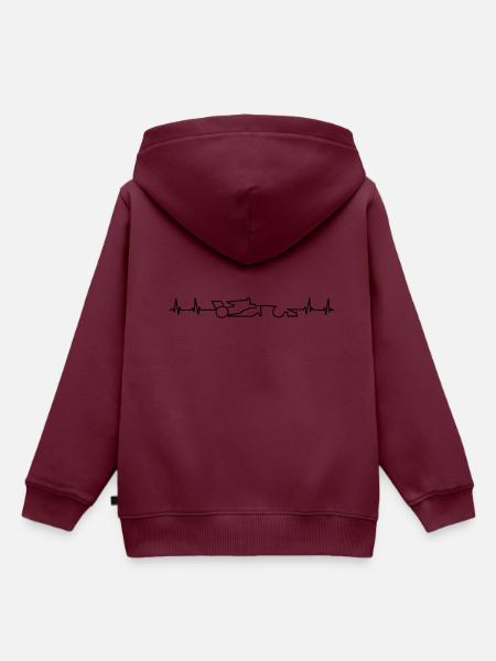 Rennauto Herzschlag - Kinder Premium Organic Hoodie - Burgunderrot