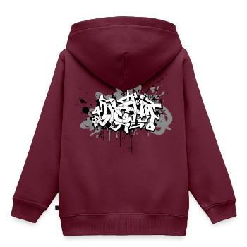 Graffiti - Kinder Premium Organic Hoodie - Burgunderrot - Hinten - AI Model Kid Female (0cm)