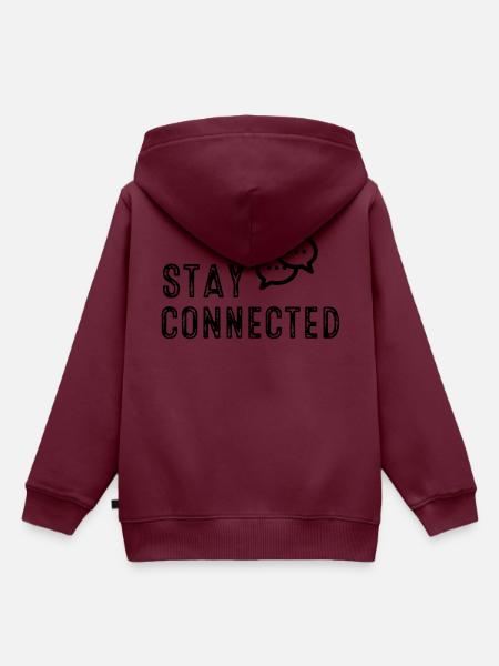 Stay connected! - Kinder Premium Organic Hoodie - Burgunderrot
