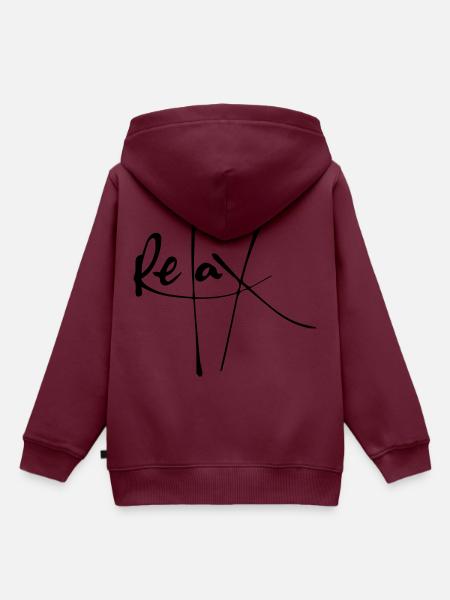 Relax - Kinder Premium Organic Hoodie - Burgunderrot