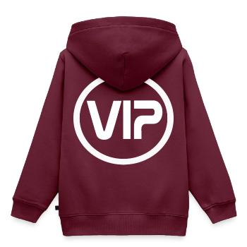 VIP Geschenk VIP - Kinder Premium Organic Hoodie - Burgunderrot - Hinten - AI Model Kid Female (0cm)