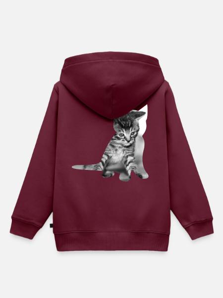 Katzenbaby Niedlich - Kinder Premium Organic Hoodie - Burgunderrot