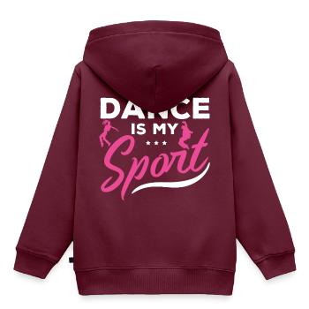 Tanz ist mein Geschenk T-Shirt des Sports I Sport Tänzer - Kinder Premium Organic Hoodie - Burgunderrot - Hinten - AI Model Kid Female (0cm)