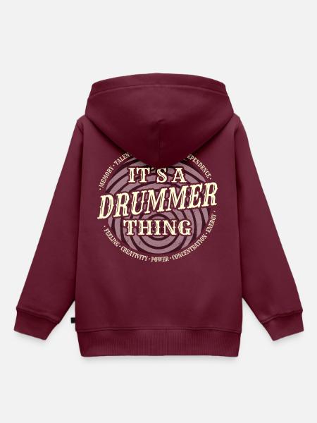 Drummer - Drummer Thing - Kinder Premium Organic Hoodie - Burgunderrot