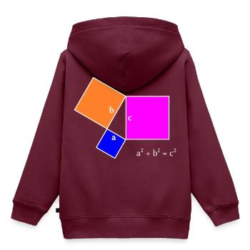Satz des Pythagoras - helles Design - Kinder Premium Organic Hoodie - Burgunderrot - Hinten - AI Model Kid Female (0cm)