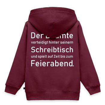Beamte Beamter Amt Sprüche Spruch Geschenkidee - Kinder Premium Organic Hoodie - Burgunderrot - Hinten - AI Model Kid Female (0cm)