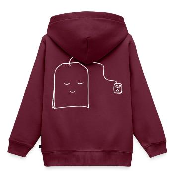 Tee - Kinder Premium Organic Hoodie - Burgunderrot - Hinten - AI Model Kid Female (0cm)