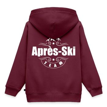 apres ski team - Kinder Premium Organic Hoodie - Burgunderrot - Hinten - AI Model Kid Female (0cm)