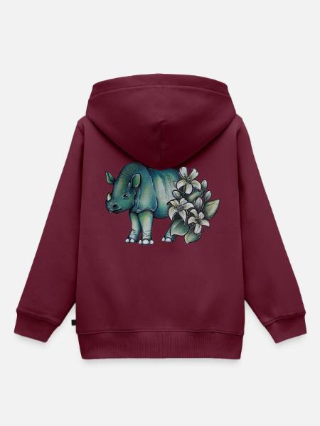 Java-Nashorn - Kinder Premium Organic Hoodie - Burgunderrot