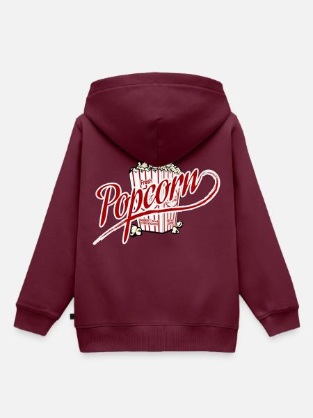 Popcorn - Kinder Premium Organic Hoodie - Burgunderrot