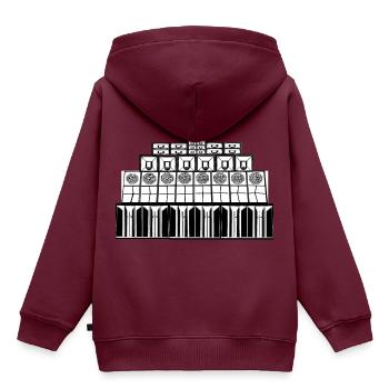 23 soundsystem - Kinder Premium Organic Hoodie - Burgunderrot - Hinten - AI Model Kid Female (0cm)