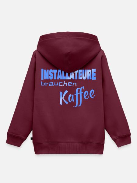Installateur - Kinder Premium Organic Hoodie - Burgunderrot