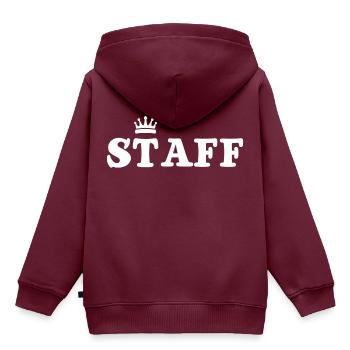Staff - Kinder Premium Organic Hoodie - Burgunderrot - Hinten - AI Model Kid Female (0cm)
